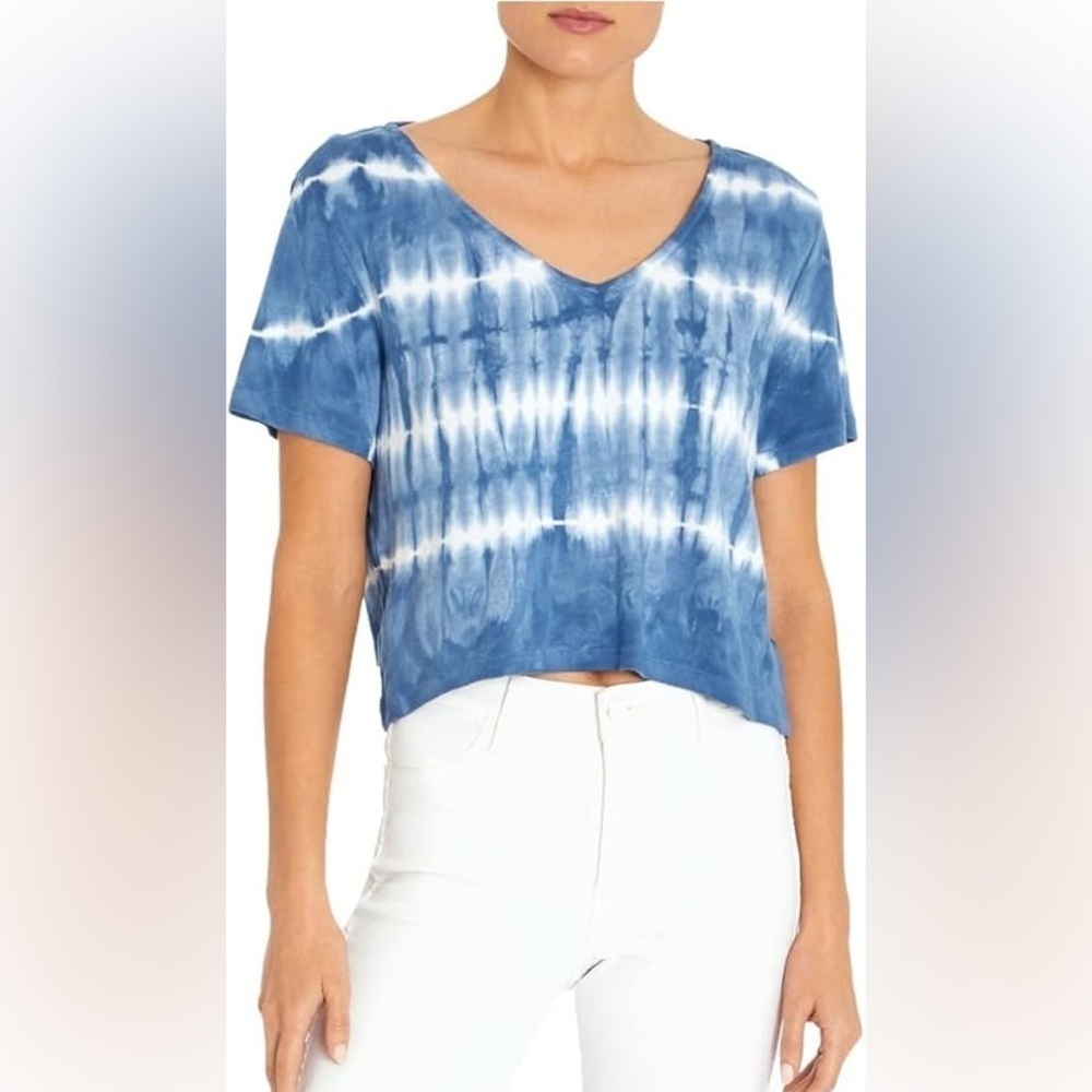Three Dots Womens Short Sleeve V Neck T-Shirt size L